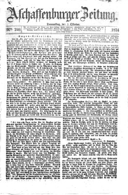 Aschaffenburger Zeitung Donnerstag 1. Oktober 1874