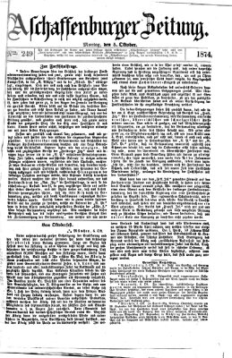 Aschaffenburger Zeitung Montag 5. Oktober 1874