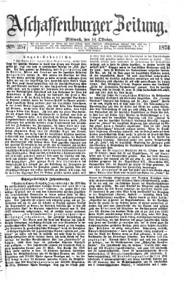 Aschaffenburger Zeitung Mittwoch 14. Oktober 1874