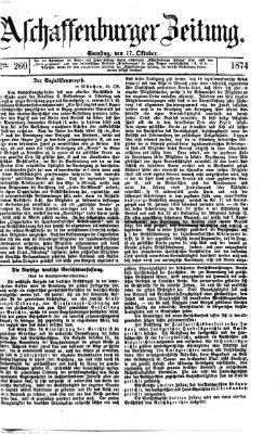 Aschaffenburger Zeitung Samstag 17. Oktober 1874