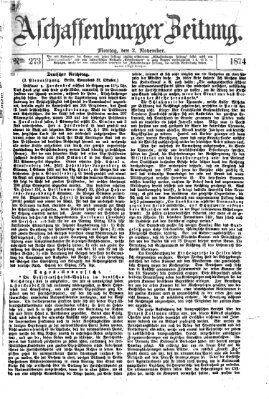 Aschaffenburger Zeitung Montag 2. November 1874