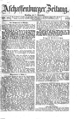 Aschaffenburger Zeitung Samstag 7. November 1874