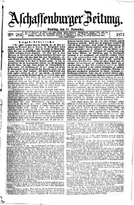 Aschaffenburger Zeitung Samstag 14. November 1874