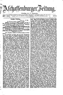 Aschaffenburger Zeitung Dienstag 17. November 1874