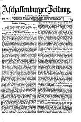 Aschaffenburger Zeitung Donnerstag 19. November 1874