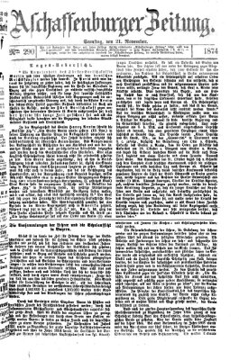 Aschaffenburger Zeitung Samstag 21. November 1874