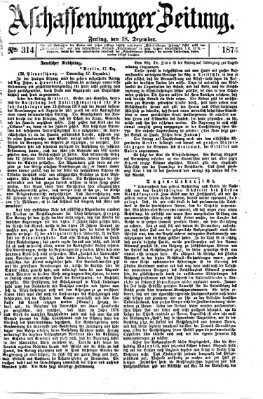 Aschaffenburger Zeitung Freitag 18. Dezember 1874