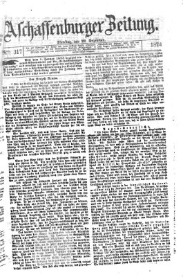 Aschaffenburger Zeitung Dienstag 22. Dezember 1874