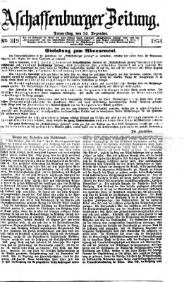 Aschaffenburger Zeitung Donnerstag 24. Dezember 1874