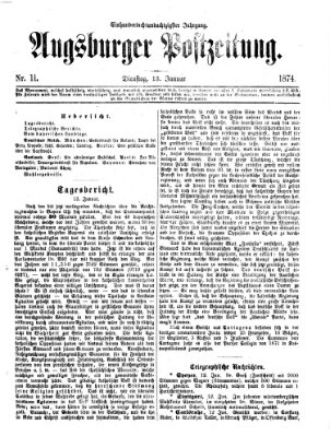 Augsburger Postzeitung Dienstag 13. Januar 1874