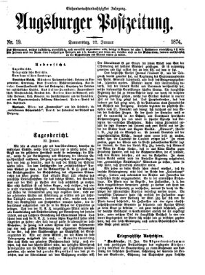 Augsburger Postzeitung Donnerstag 22. Januar 1874