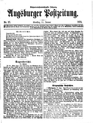 Augsburger Postzeitung Samstag 31. Januar 1874