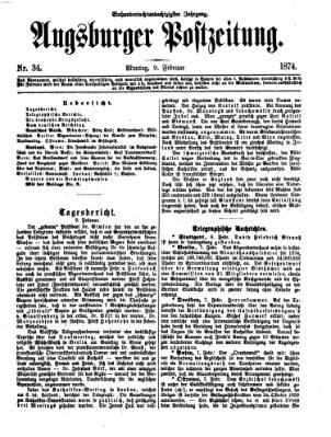 Augsburger Postzeitung Montag 9. Februar 1874