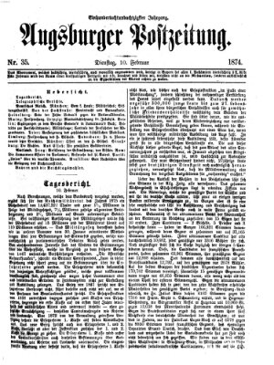 Augsburger Postzeitung Dienstag 10. Februar 1874