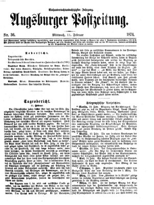 Augsburger Postzeitung Mittwoch 11. Februar 1874