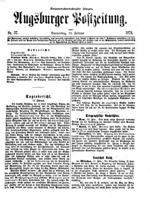 Augsburger Postzeitung Donnerstag 12. Februar 1874