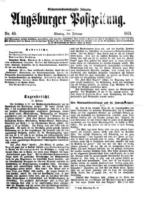 Augsburger Postzeitung Montag 16. Februar 1874