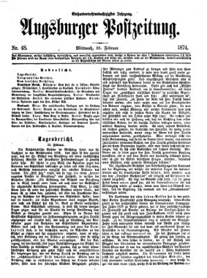 Augsburger Postzeitung Mittwoch 25. Februar 1874