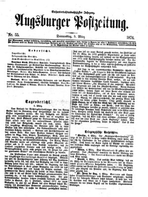 Augsburger Postzeitung Donnerstag 5. Februar 1874