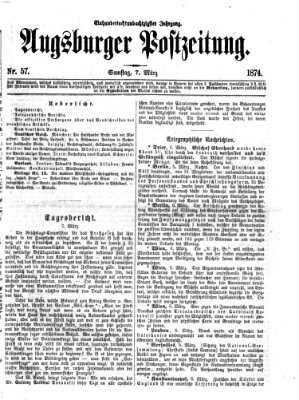 Augsburger Postzeitung Samstag 7. März 1874