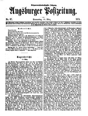 Augsburger Postzeitung Donnerstag 19. März 1874