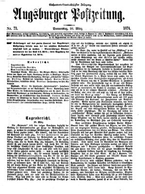 Augsburger Postzeitung Donnerstag 26. März 1874