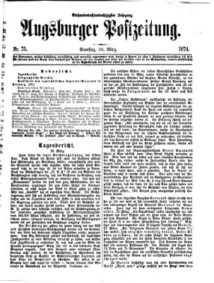 Augsburger Postzeitung Samstag 28. März 1874