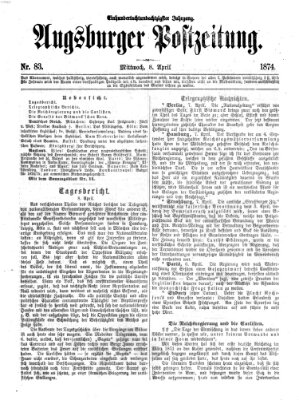 Augsburger Postzeitung Mittwoch 8. April 1874