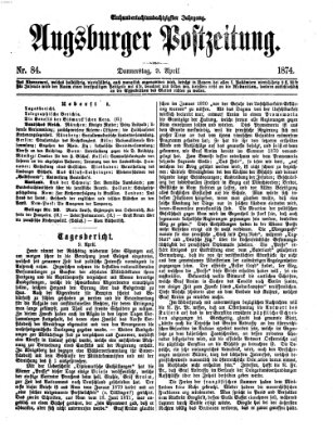 Augsburger Postzeitung Donnerstag 9. April 1874