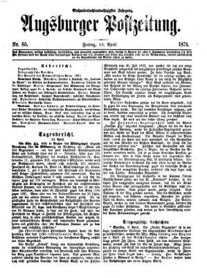 Augsburger Postzeitung Freitag 10. April 1874