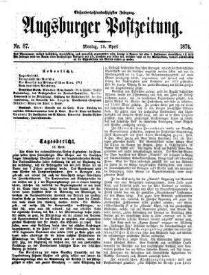 Augsburger Postzeitung Montag 13. April 1874