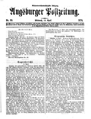 Augsburger Postzeitung Mittwoch 15. April 1874