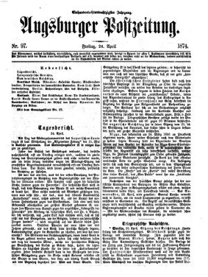 Augsburger Postzeitung Freitag 24. April 1874