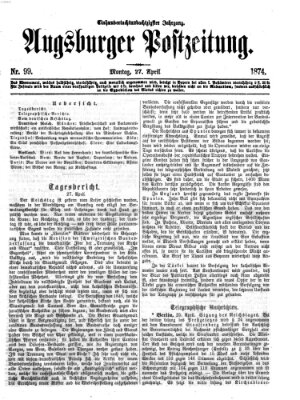 Augsburger Postzeitung Montag 27. April 1874