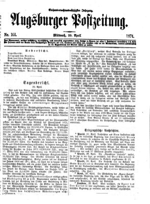 Augsburger Postzeitung Mittwoch 29. April 1874