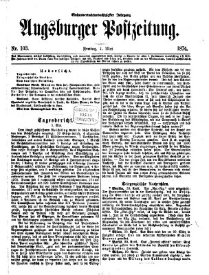 Augsburger Postzeitung Freitag 1. Mai 1874