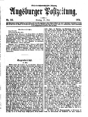 Augsburger Postzeitung Montag 18. Mai 1874