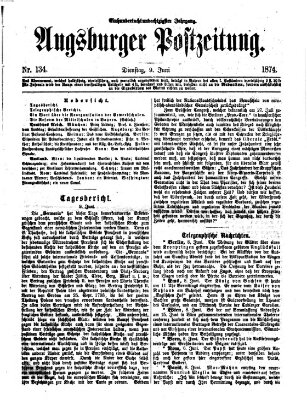 Augsburger Postzeitung Dienstag 9. Juni 1874