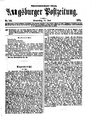 Augsburger Postzeitung Donnerstag 25. Juni 1874