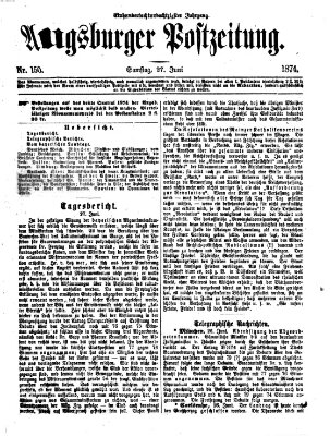 Augsburger Postzeitung Samstag 27. Juni 1874