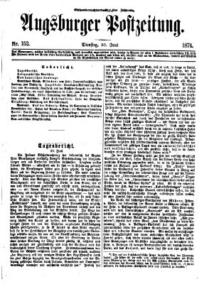 Augsburger Postzeitung Dienstag 30. Juni 1874