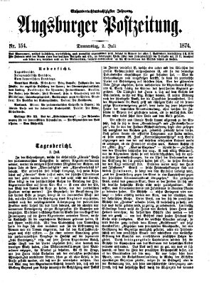 Augsburger Postzeitung Donnerstag 2. Juli 1874