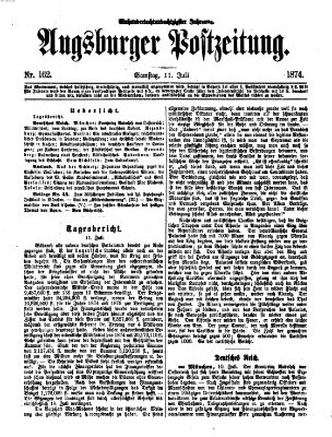 Augsburger Postzeitung Samstag 11. Juli 1874