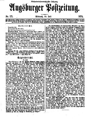 Augsburger Postzeitung Mittwoch 22. Juli 1874