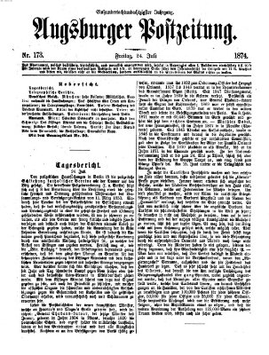 Augsburger Postzeitung Freitag 24. Juli 1874