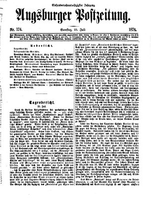 Augsburger Postzeitung Samstag 25. Juli 1874