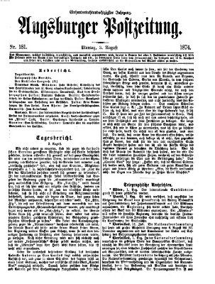 Augsburger Postzeitung Montag 3. August 1874