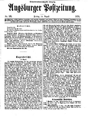 Augsburger Postzeitung Freitag 14. August 1874