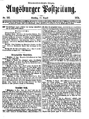 Augsburger Postzeitung Samstag 15. August 1874