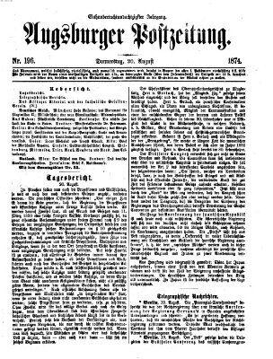 Augsburger Postzeitung Donnerstag 20. August 1874